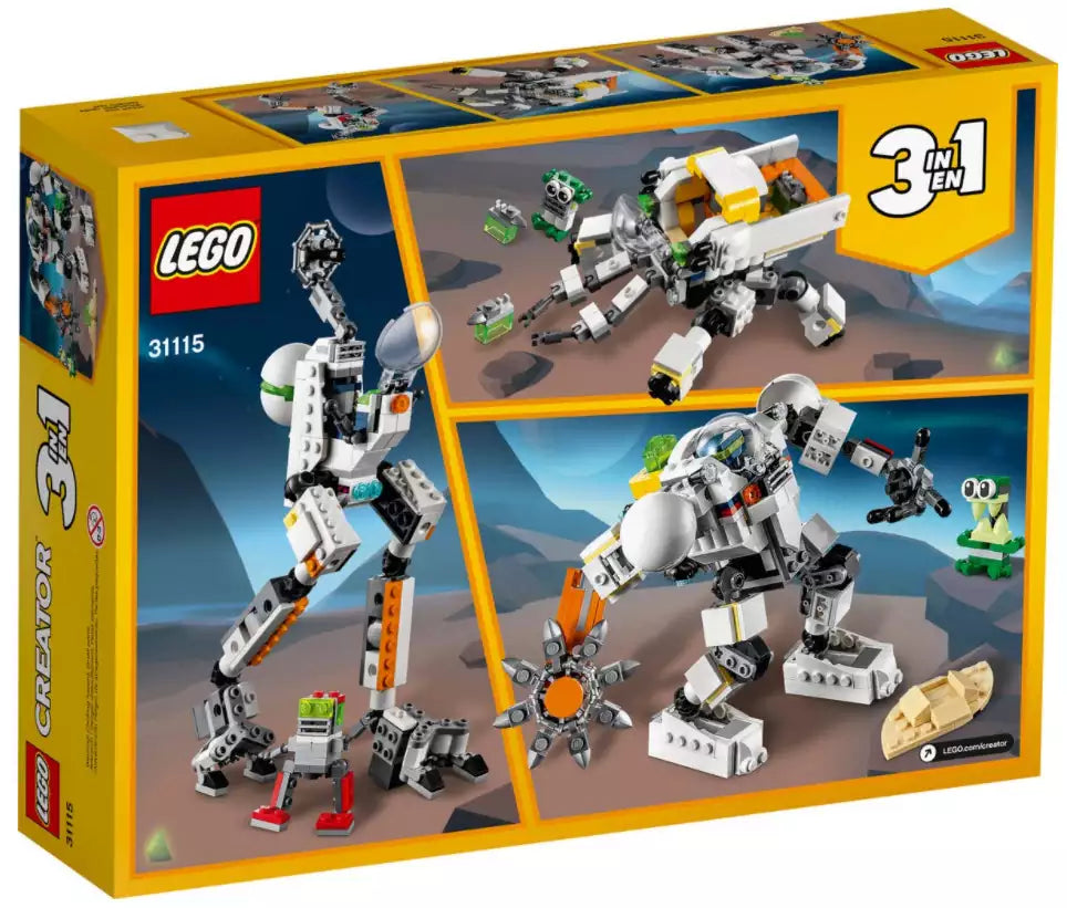 Box Rückseite: LEGO Creator 31115 Weltraum-Mech