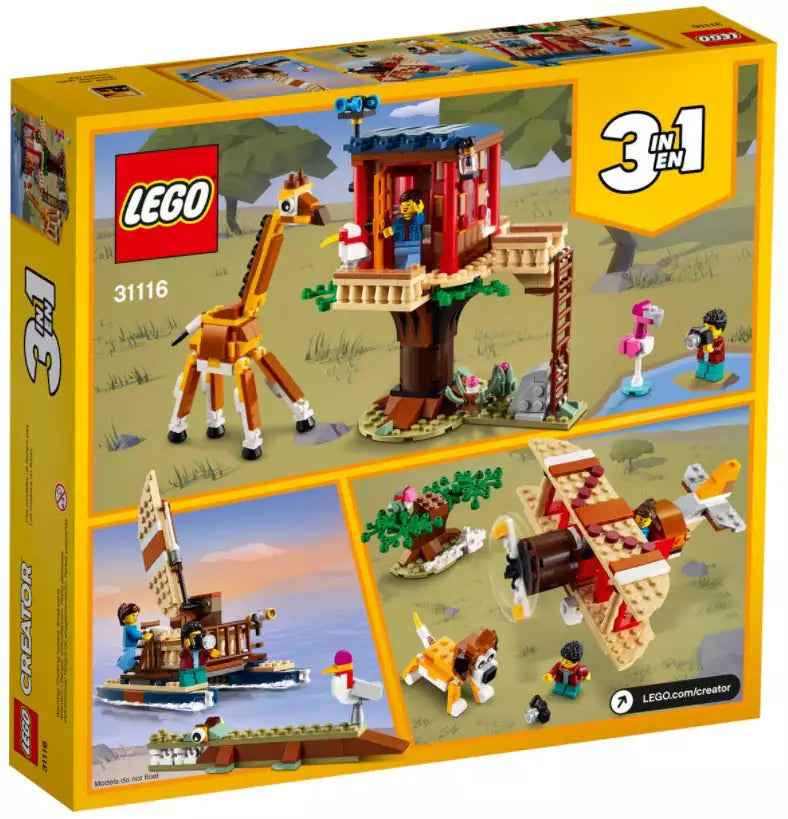 Box Rückseite: LEGO Creator 31116 Safari-Baumhaus