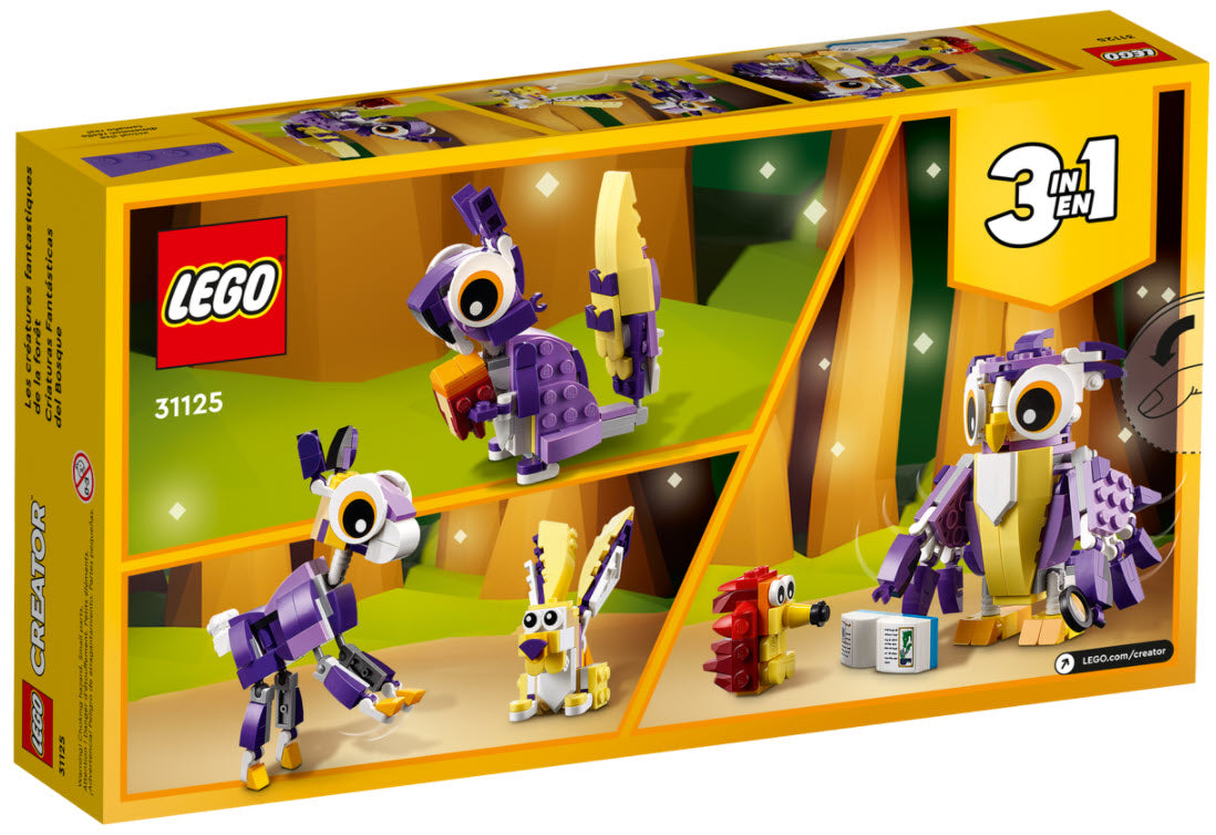 Box Rückseite: LEGO Creator 31125 Wald-Fabelwesen