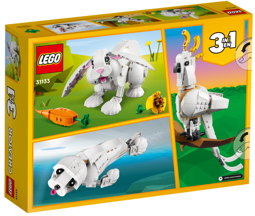 Box Rückseite: LEGO Creator 31133 Weißer Hase
