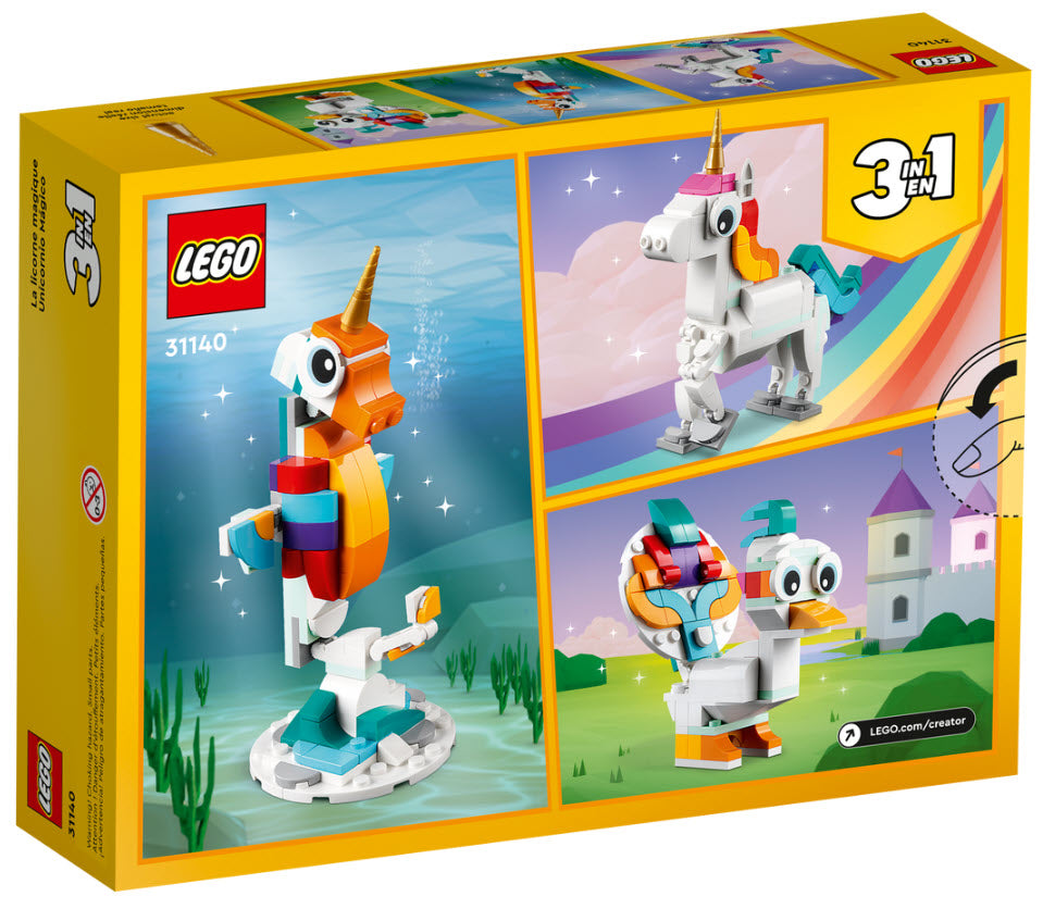 Box Rückseite: LEGO Creator 31140 Magisches Einhorn