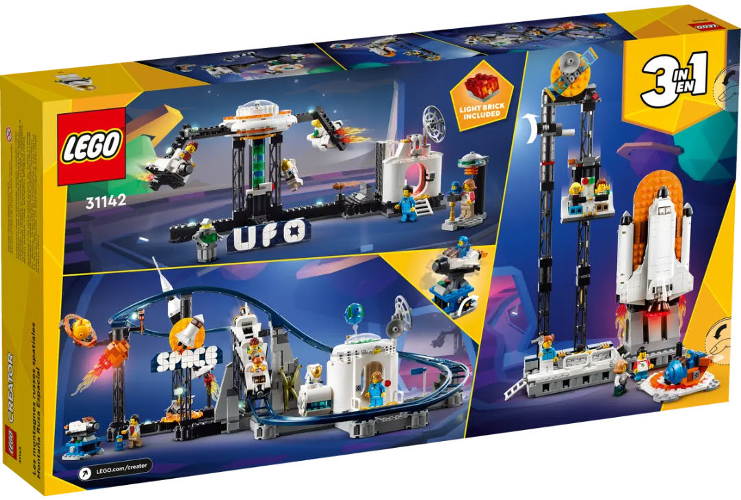Box Rückseite: LEGO Creator 31142 Weltraum-Achterbahn