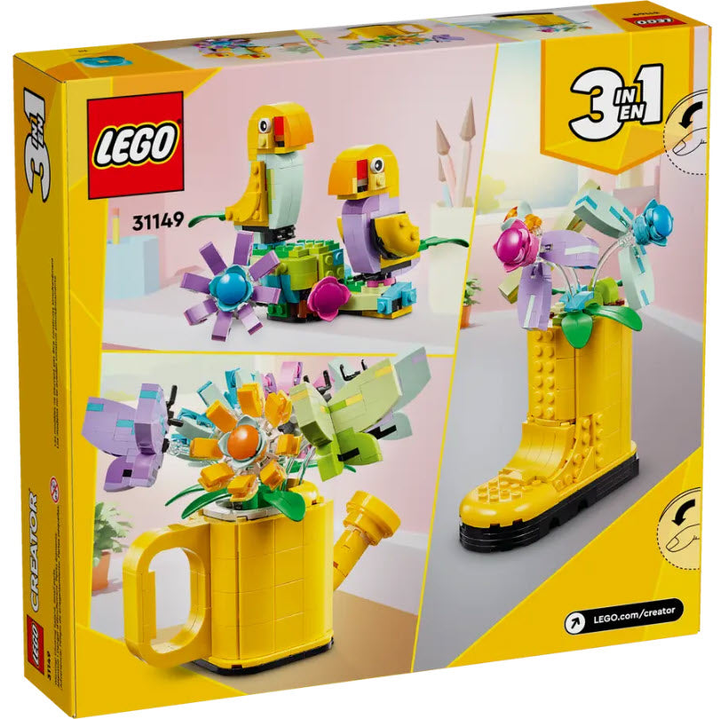 Box Rückseite: LEGO Creator 31149 Gießkanne mit Blumen