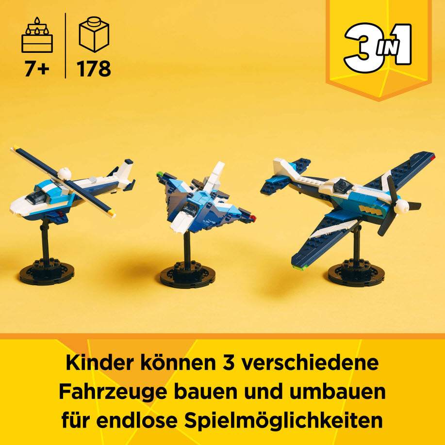 3-in-1 Modelle: LEGO Creator 31160 Flieger: Rennflugzeug