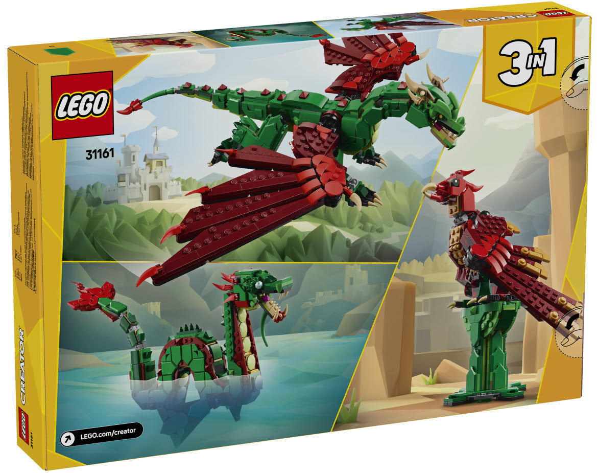 Box Rückseite: LEGO Creator 31161 Grüner Drache