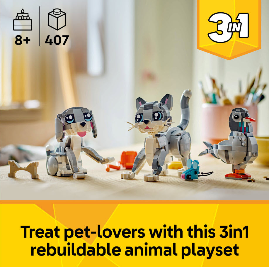 3-in-1 Modelle: LEGO Creator 31163 Graue Katze