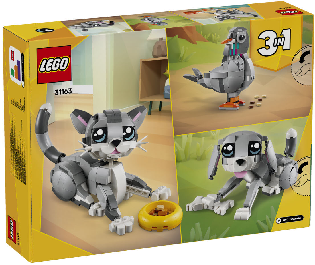 Box Rückseite: LEGO Creator 31163 Graue Katze