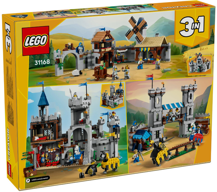 Box Rückseite: LEGO Creator 31168 Ritterburg im Mittelalter