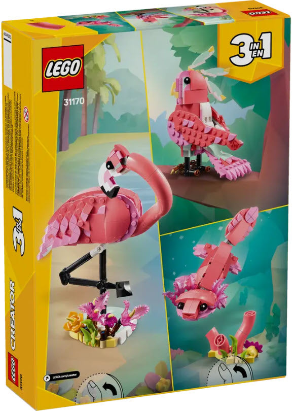 Box Rückseite: LEGO Creator 31170 Rosa Flamingo