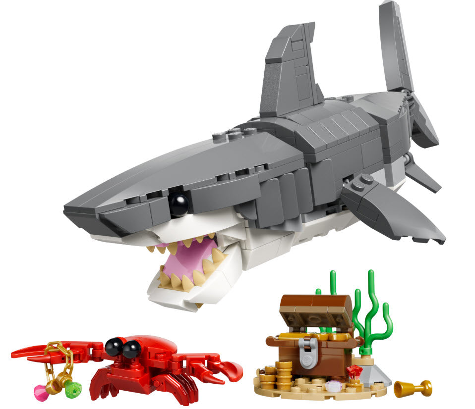 Inhalt: LEGO Creator 31381 Wilder Hai mit Schatztruhe