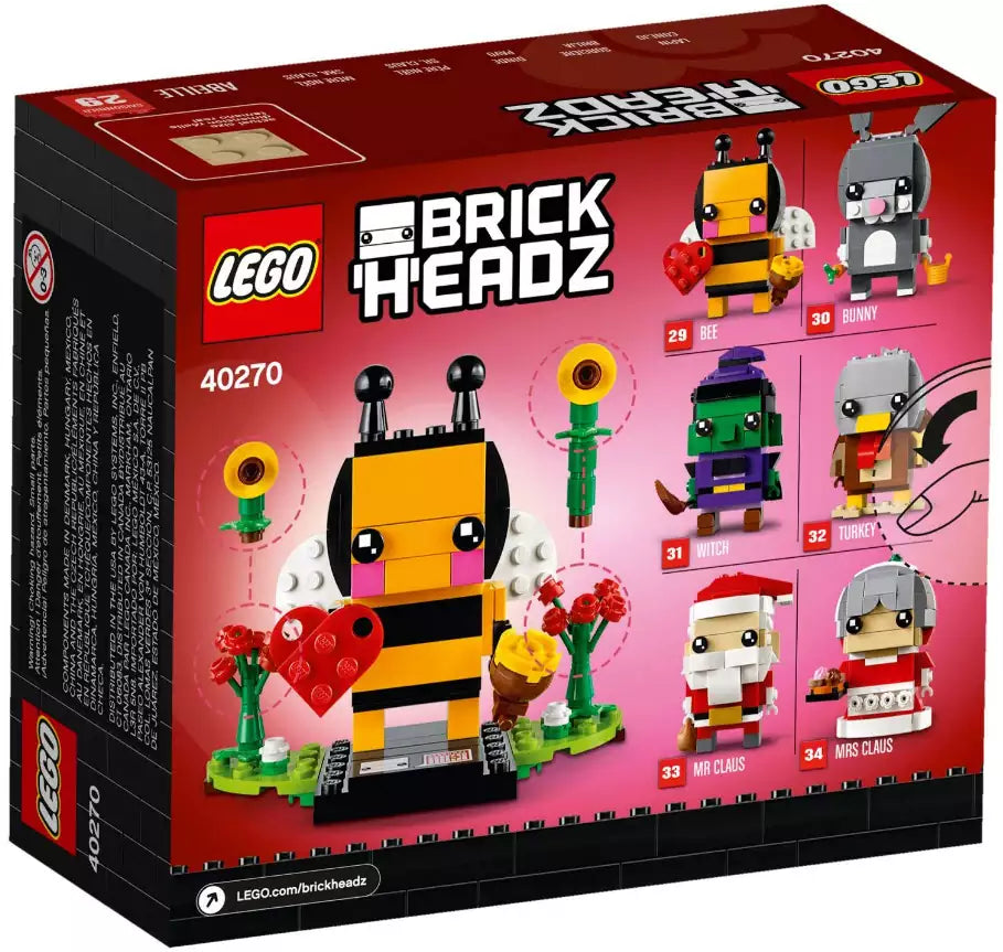 Box Rückansicht: LEGO Brickheadz 40270 Valentinstags-Biene
