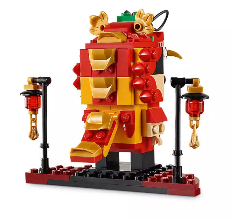 Box Rückansicht: LEGO Brickheadz 40354 Drachentanz-Mann