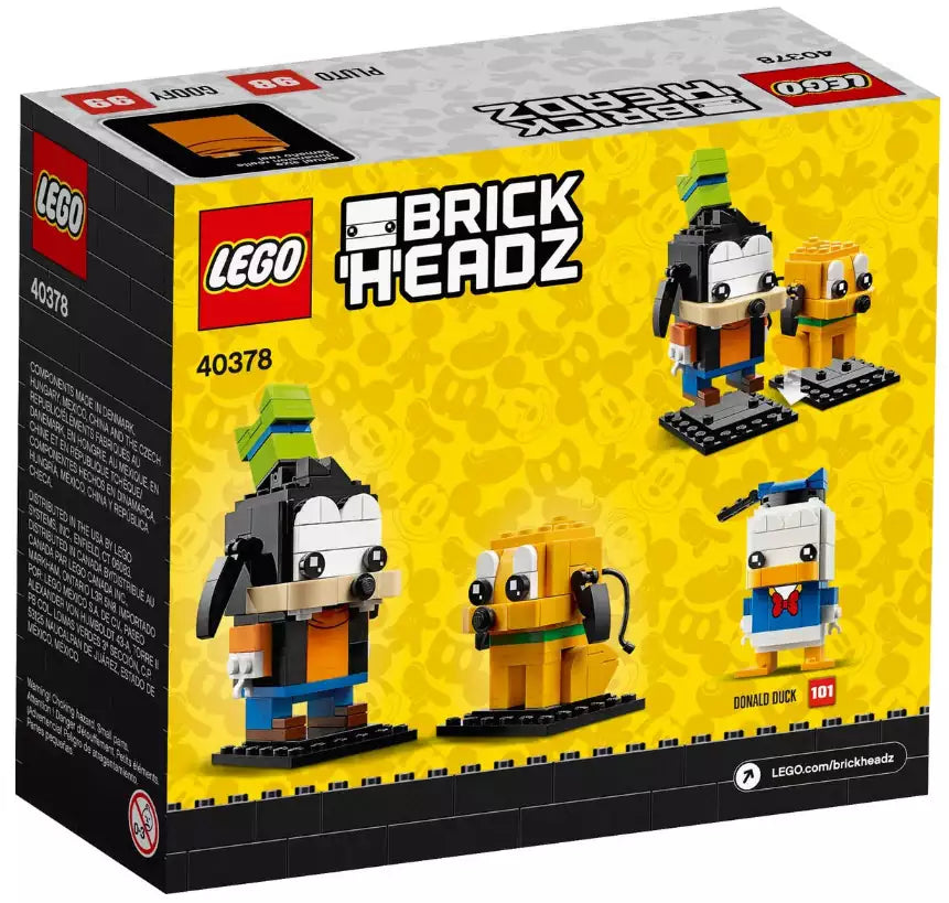 Box Rückansicht: LEGO Brickheadz 40378 Goofy & Pluto