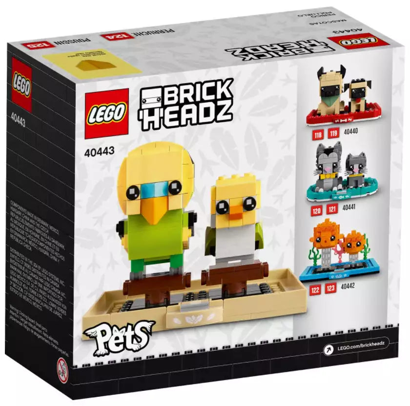 Box Rückansicht: LEGO Brickheadz 40443 Wellensittich