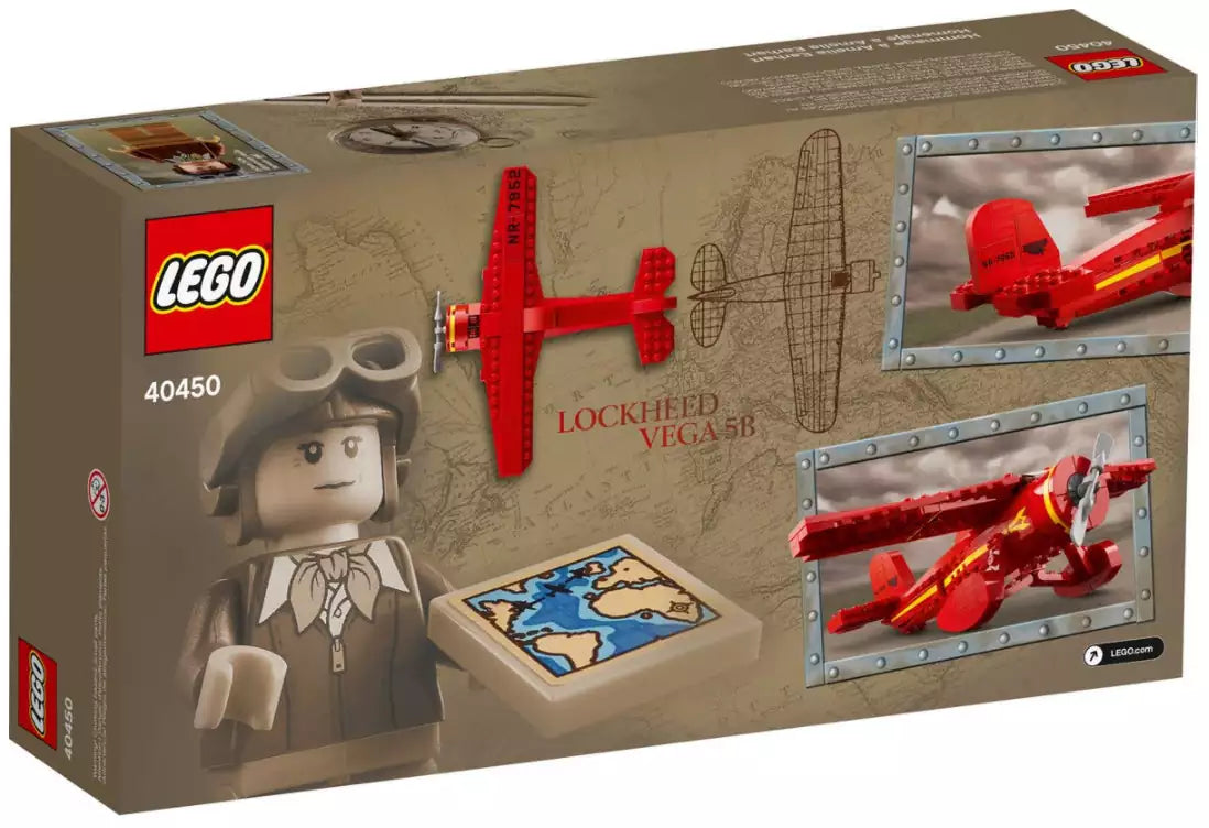 Box Rückansicht: LEGO 40450 Hommage an Amelia Earhart