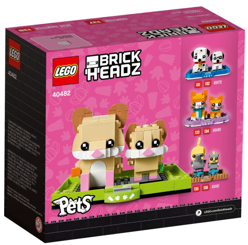 Box Rückansicht: LEGO BrickHeadz 40482 Hamster