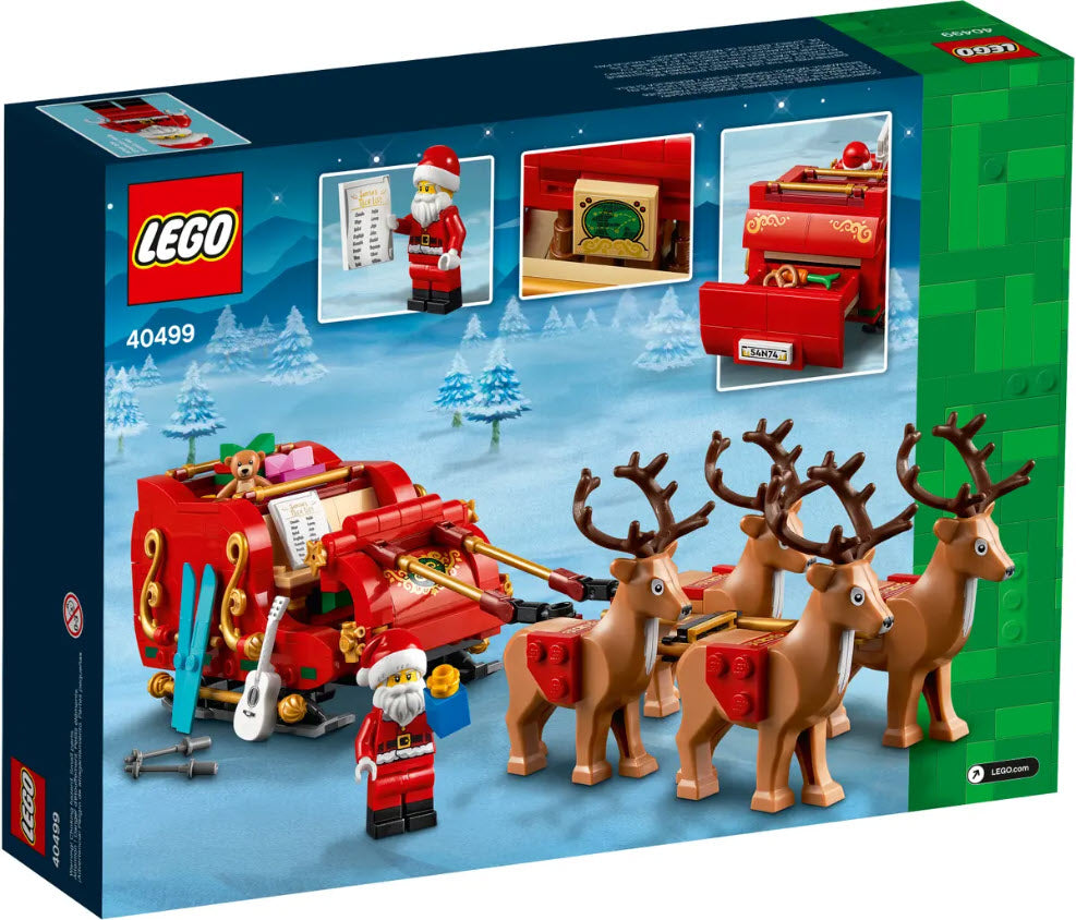 Box Rückansicht: LEGO 40499 Schlitten des Weihnachtsmanns