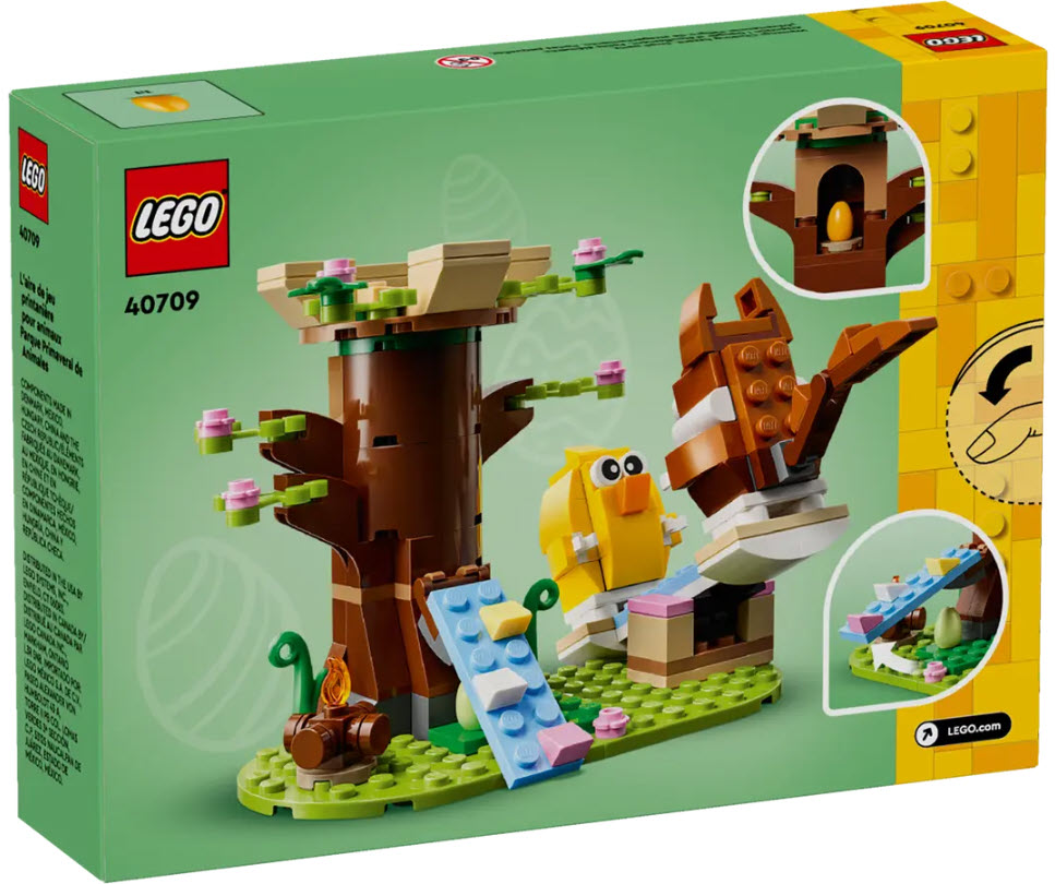 Box Rückseite: LEGO 40709 Frühlingstierspielplatz