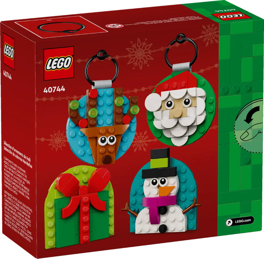 Box Rückseite: LEGO 40744 Verschiedene Christbaumanhänger
