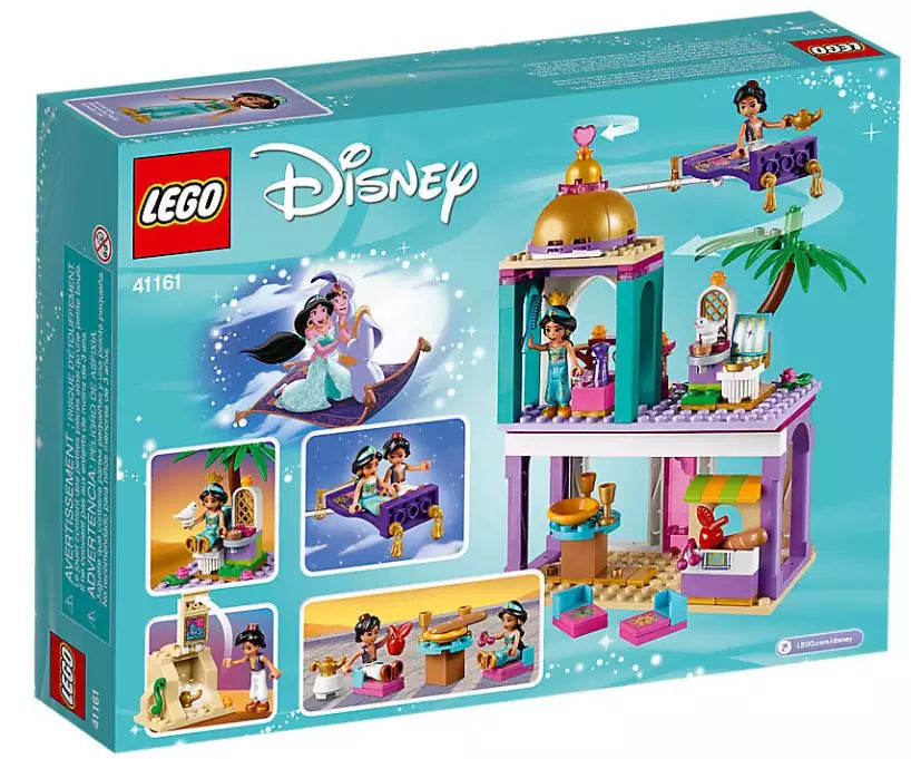 Box Rückseite: LEGO Disney Princess 41161 Aladdins und Jasmins Palastabenteuer