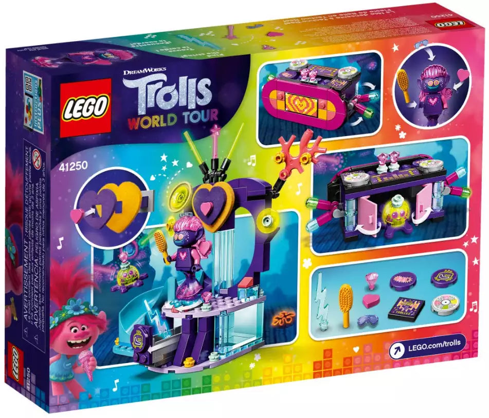 Box Rückansicht: LEGO Trolls 41250 Party am Techno Riff