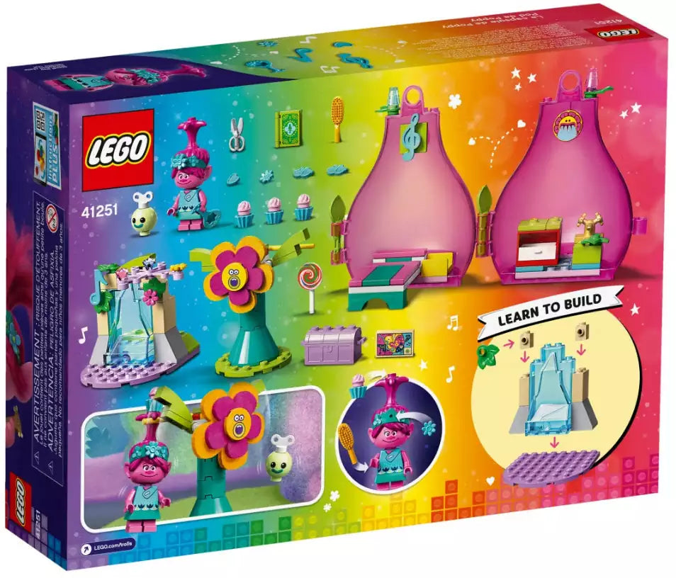 Box Rückansicht: LEGO Trolls 41251 Poppys Wohnblüte