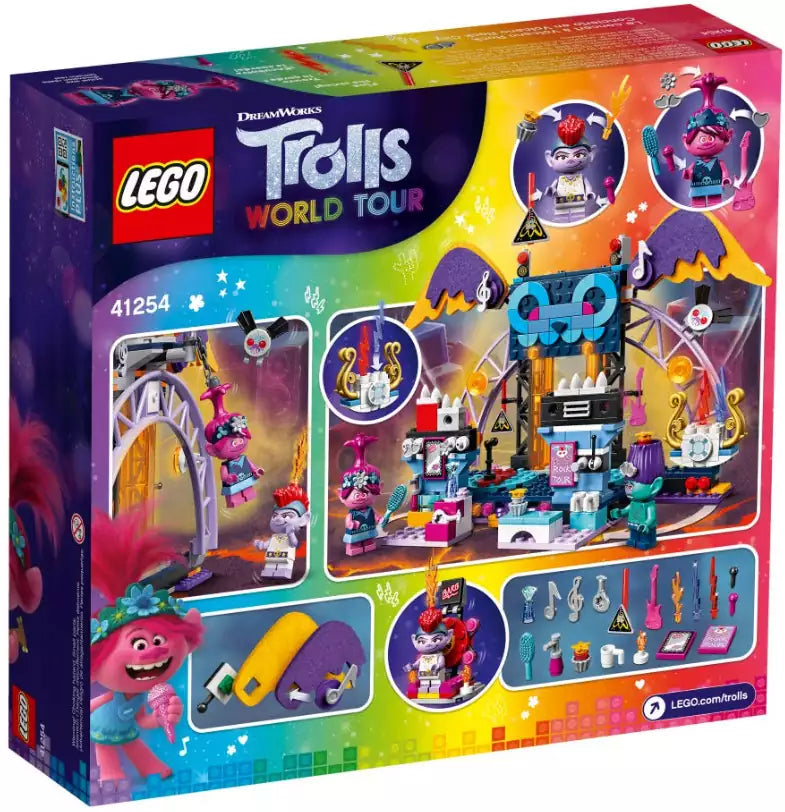 Box Rückansicht: LEGO Trolls 41254 Volcano Rock City Konzert