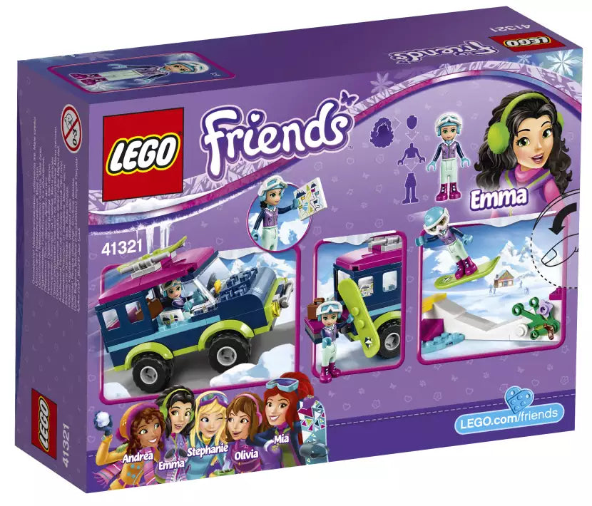LEGO Friends 41321 Geländewagen im Wintersportort, Box Rückansicht