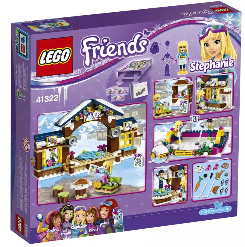 LEGO Friends 41322 Eislaufplatz im Wintersportort, Box Rückansicht