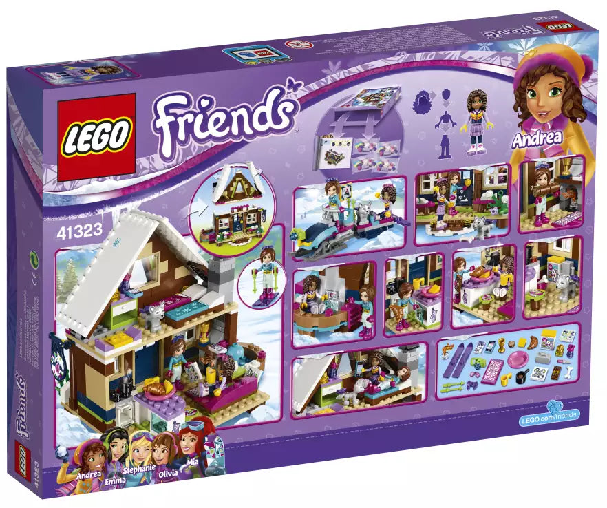 LEGO Friends 41323 Chalet im Wintersportort, Box Rückansicht