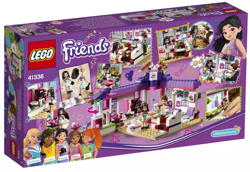 Box Rückansicht: LEGO Friends 41336 Emmas Künstlercafé