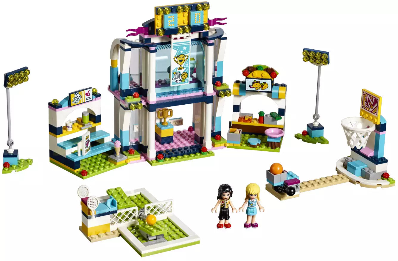 Inhalt: LEGO Friends 41338 Stephanies Sportstadion