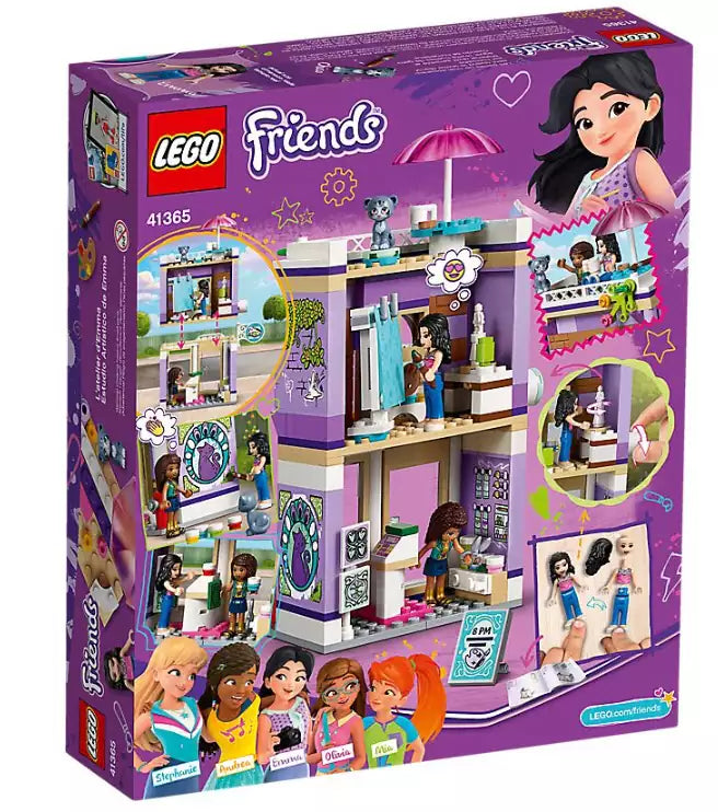 Box Rückseite: LEGO Friends 41365 Emmas Künstlerstudio