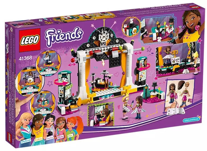 Box Rückseite: LEGO Friends 41368 Andreas Talentshow