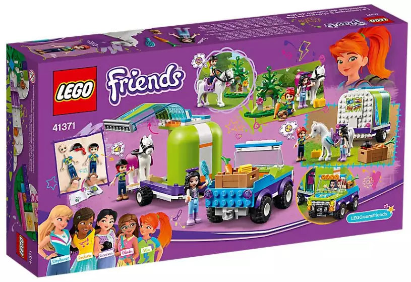 Box Rückseite: LEGO Friends 41371 Mias Pferdetransporter