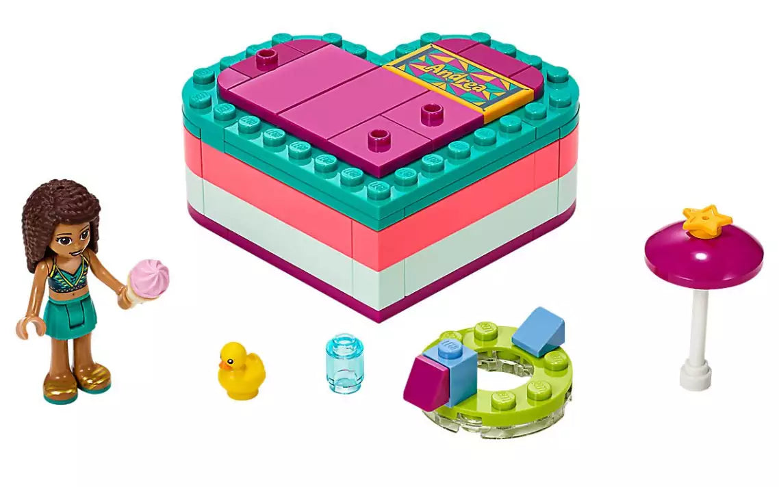 Inhalt: LEGO Friends 41384 Andreas sommerliche Herzbox