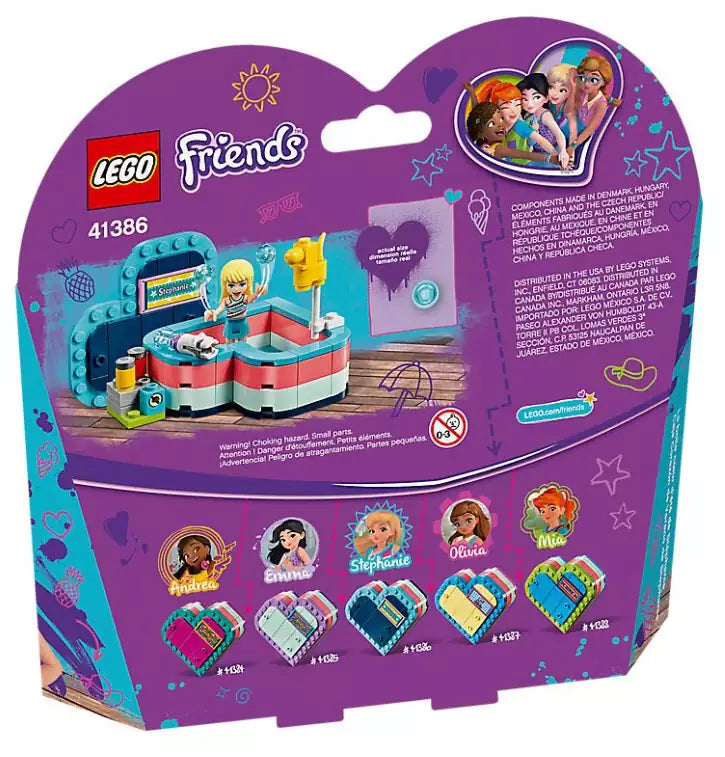 Box Rückansicht: LEGO Friends 41386 Stephanies sommerliche Herzbox