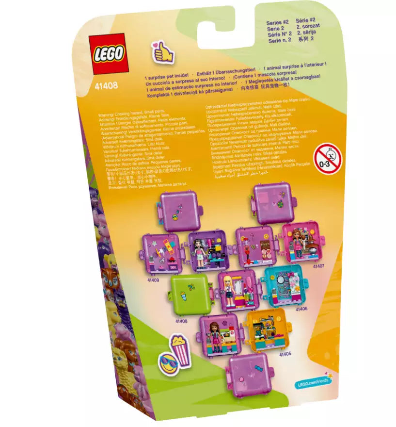 Box Rückseite: LEGO Friends 41408 Mias magischer Würfel – Kino