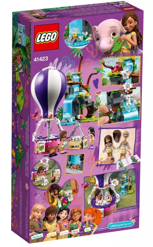Box Rückseite: LEGO Friends 41423 Tiger-Rettung mit Heißluftballon
