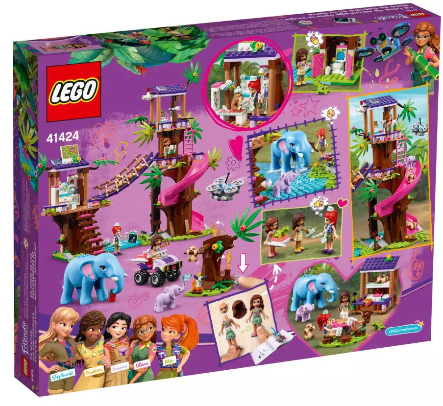 Box Rückseite: LEGO Friends 41424 Tierrettungsstation im Dschungel