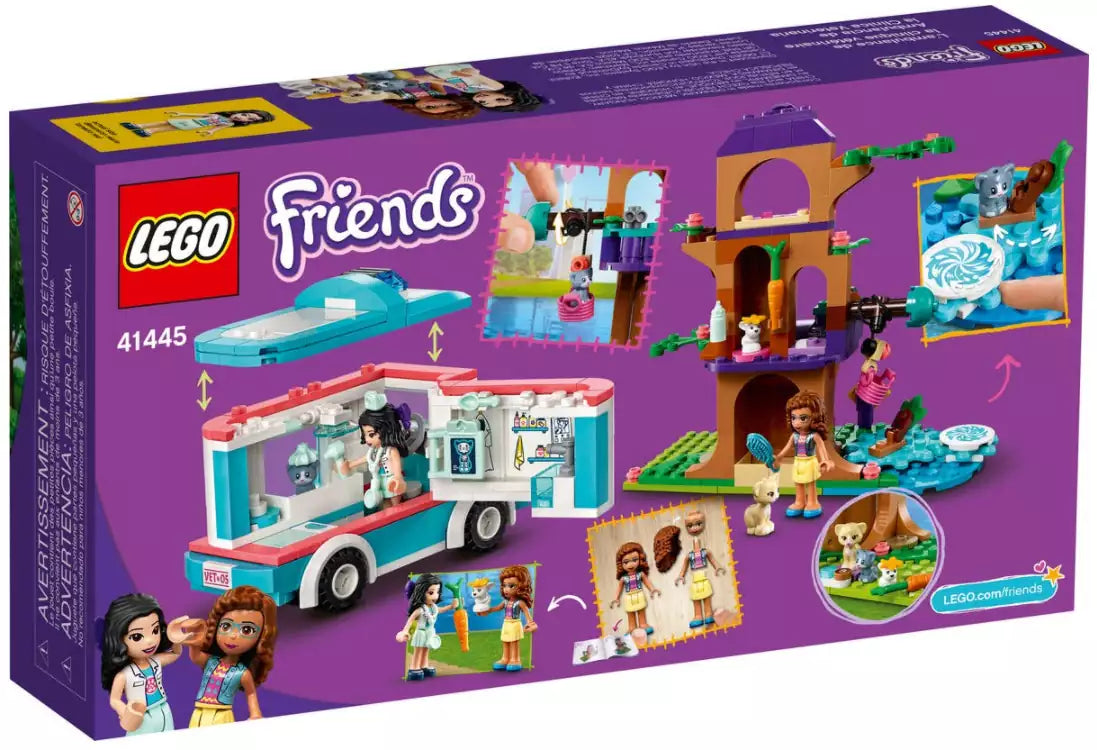 Box Rückseite: LEGO Friends 41445 Tierrettungswagen