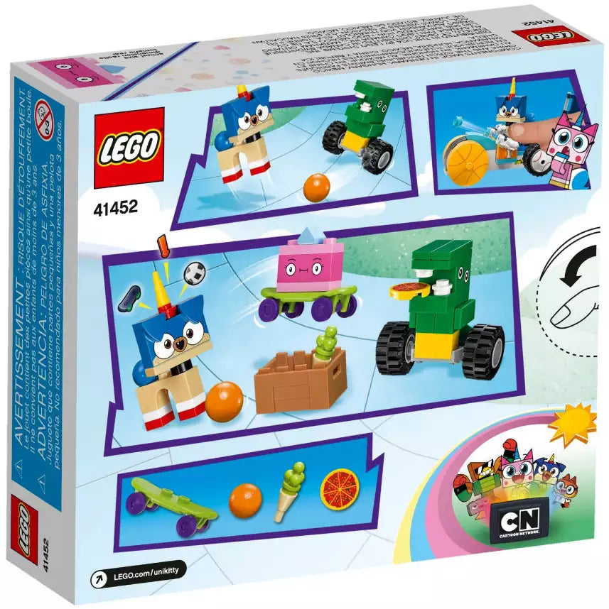 Box Rückansicht: LEGO UniKitty 41452 Das Dreirad von Prinz Einhorn-Hündchen