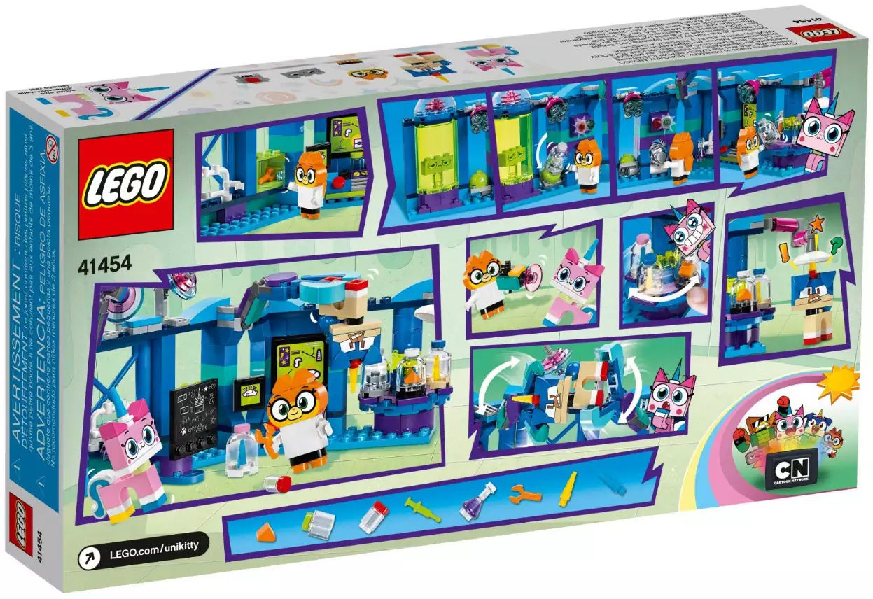 Box Rückansicht: LEGO UniKitty 41454 Das Labor von Dr. Füchsin