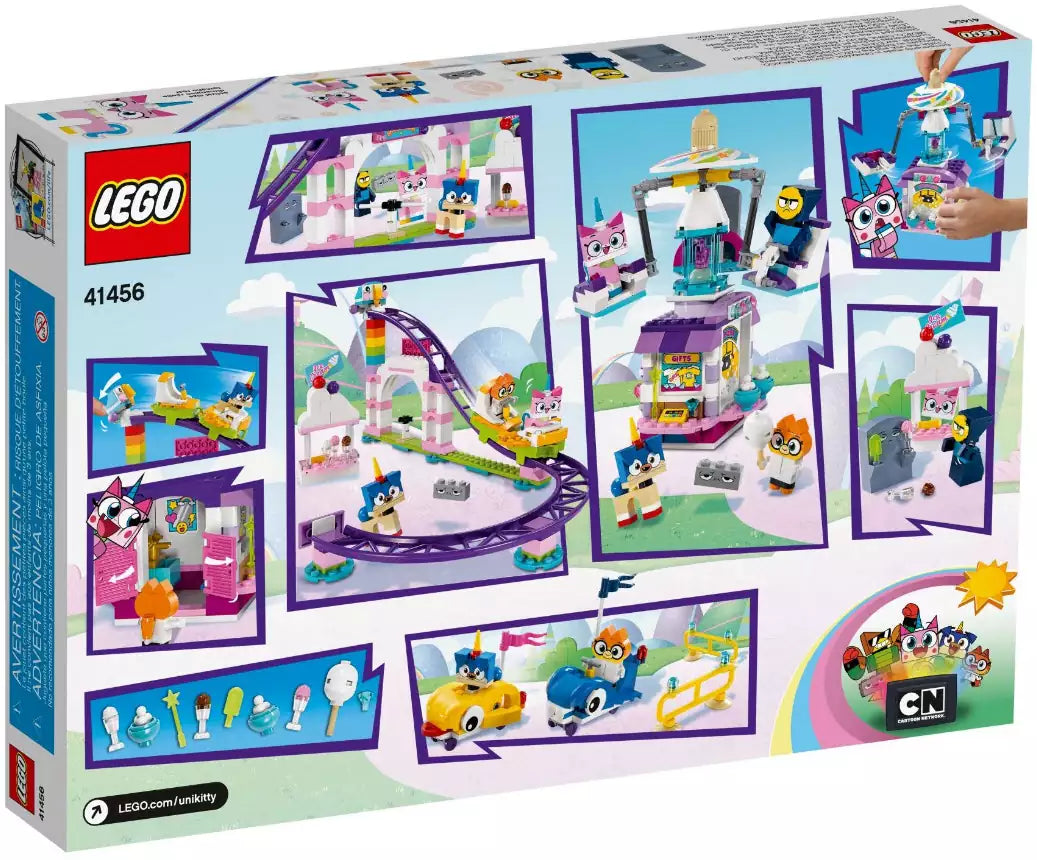 Box Rückansicht: LEGO UniKitty 41456 Einhorn Kittys Königreich - Jahrmarktspaß