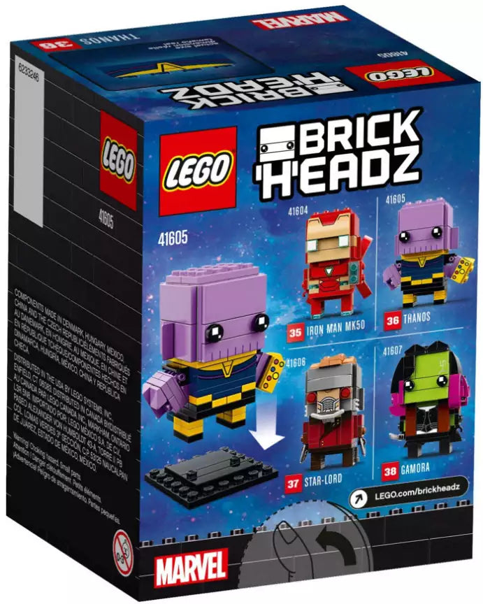 Box Rückansicht: LEGO Brickheadz 41605 Thanos