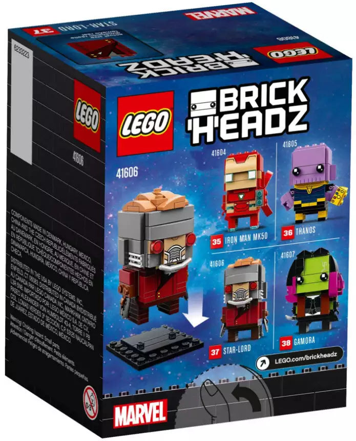 Box Rückansicht: LEGO Brickheadz 41606 Star-Lord