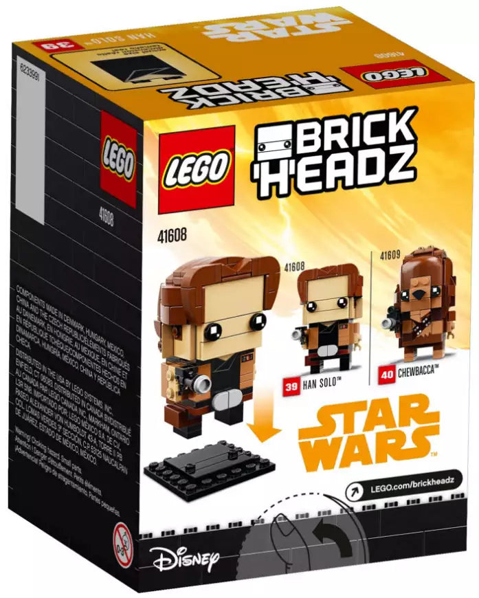 Box Rückansicht: LEGO Brickheadz 41608 Han Solo