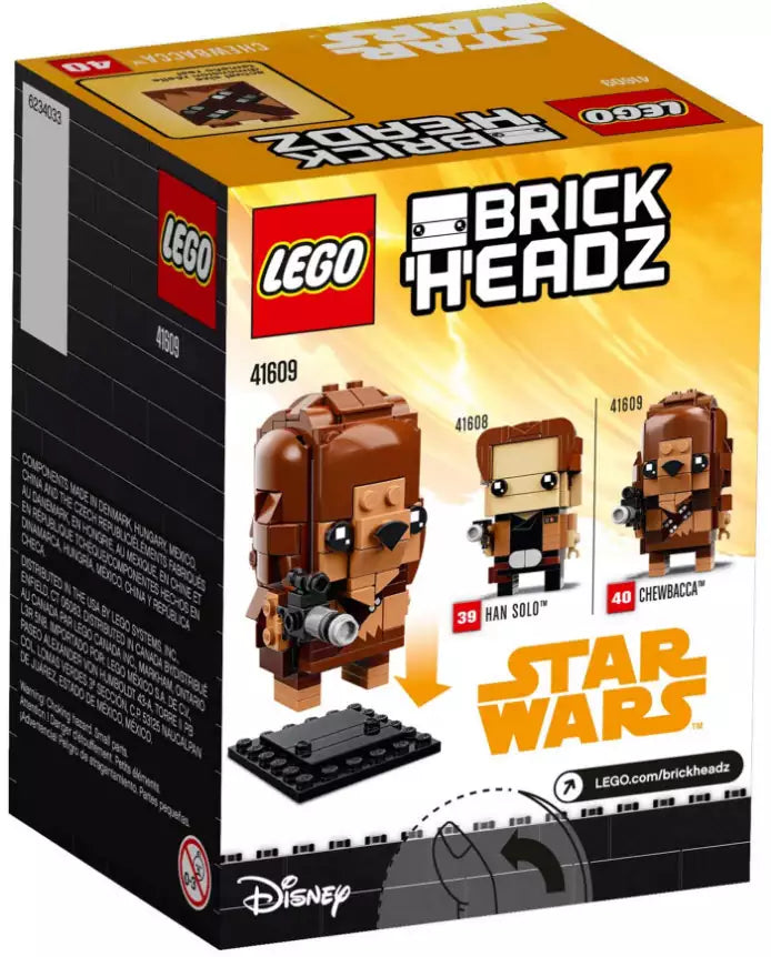Box Rückansicht: LEGO Brickheadz 41609 Chewbacca