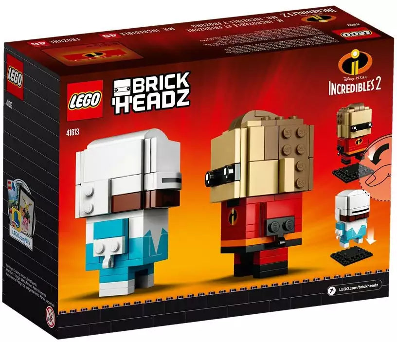 Box Rückansicht: LEGO Brickheadz 41613 Mr. Incredible und Frozone