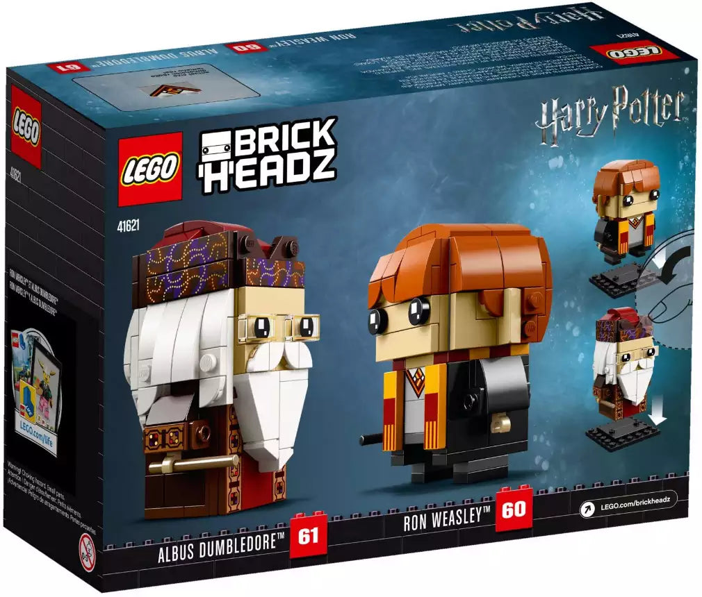 Box Rückansicht: LEGO Brickheadz 41621 Ron Weasley und Albus Dumbledore